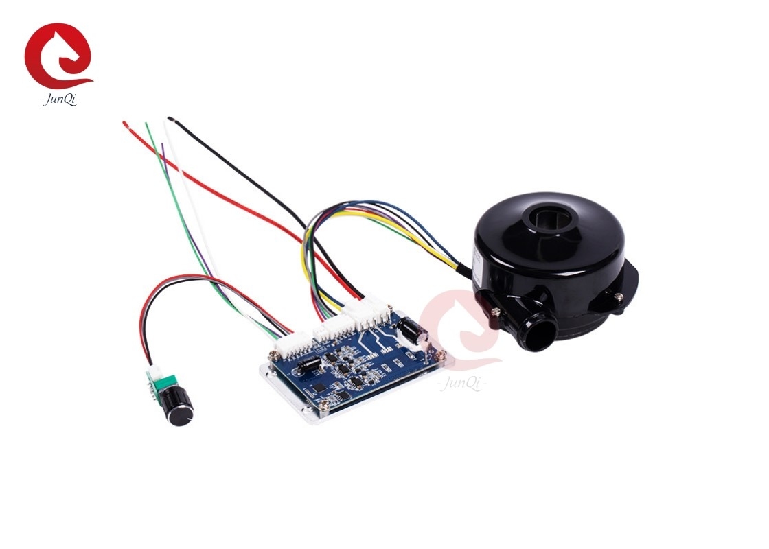 JUNQI 24V 24000rpm 57m3/h جریان هوا فشار بالا بدون برس DC فنر برای پاک کننده هوا